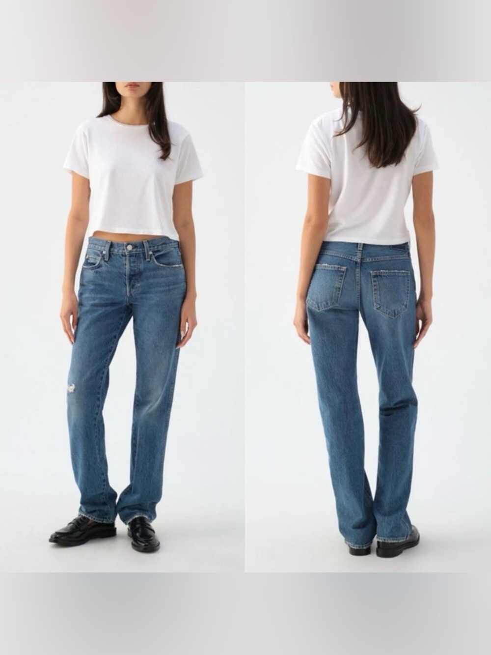 AMO Charlotte Mid Rise Relaxed Fit Straight Leg Jeans in Romeo Women’s 31 $298